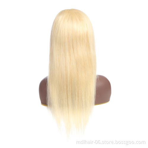 613 Blonde Human Hair Lace Closure Wig 100% Human Hair Straight Glueless Cuticle Aligned Hair Lace Front Wigs